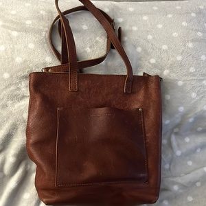 Portland leather tote crossbody-Nutmeg